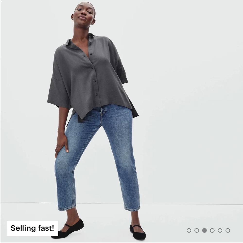 NWT Everlane Drapey Square Shirt in Slate Grey